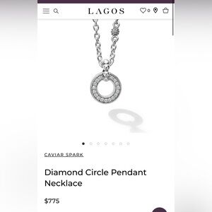 Lagos Spark diamond circle necklace. Sterling Silver